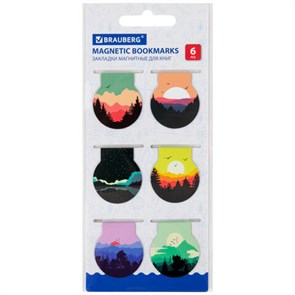 {{photo.Alt || photo.Description || 'Закладки для книг МАГНИТНЫЕ, &quot;SUNSET&quot;, набор 6 шт., 32х28 мм, BRAUBERG, 113169'}}