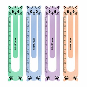 {{photo.Alt || photo.Description || 'Закладки для книг пластиковые ERICH KRAUSE &quot;Кошки&quot;, набор 4 шт., шкала 12 см, ассорти, 0,6 мм, 61228'}}