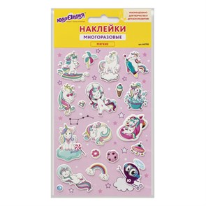 {{photo.Alt || photo.Description || 'Наклейки зефирные &quot;Единороги&quot;, многоразовые, 10х15 см, ЮНЛАНДИЯ, 661785'}}