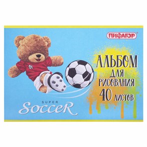 {{photo.Alt || photo.Description || 'Альбом для рисования А4 40 л., скоба, обложка офсет, ПИФАГОР, 203х288 мм, &quot;Тедди&quot; (2 вида), 106701'}}