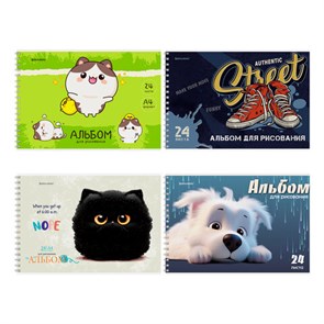 {{photo.Alt || photo.Description || 'Альбом для рисования А4, 24 л., гребень, обложка картон, BRAUBERG, 195х285 мм, МИКС-1, 107108'}}