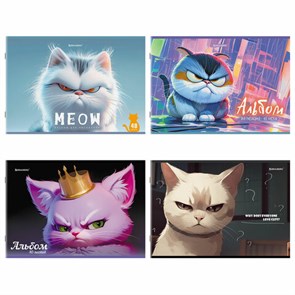 {{photo.Alt || photo.Description || 'Альбом для рисования А4, 40 листов, скоба, обложка картон, BRAUBERG, 203х288 мм, &quot;Суровые коты&quot; (4 вида), 107115'}}