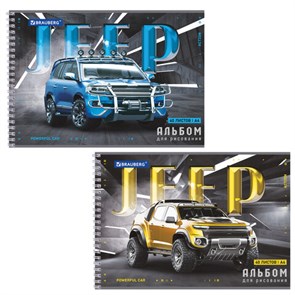 {{photo.Alt || photo.Description || 'Альбом для рисования, А4, 40 листов, гребень, обложка картон, BRAUBERG, 195х285 мм, &quot;Джипы&quot; (2 вида), 106709'}}