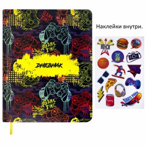 {{photo.Alt || photo.Description || 'Дневник 1-11 класс 48 л., кожзам (твердая с поролоном), печать, наклейки, BRAUBERG, &quot;Game Time&quot;, 106191'}}