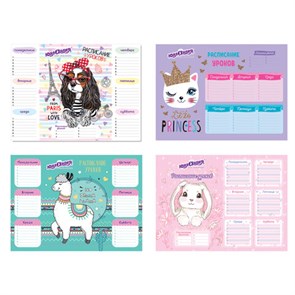 {{photo.Alt || photo.Description || 'Расписание уроков и звонков А4, ЮНЛАНДИЯ, &quot;Весёлые зверята&quot;, ассорти (4 вида), 111655'}}