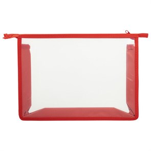 {{photo.Alt || photo.Description || 'Папка для тетрадей А4 ПИФАГОР, пластик, молния сверху, прозрачная, красный, 272108'}}