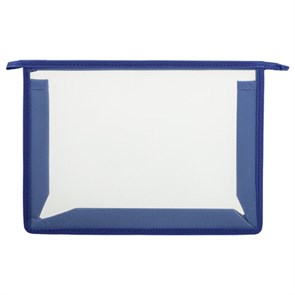 {{photo.Alt || photo.Description || 'Папка для тетрадей А4 ПИФАГОР, пластик, молния сверху, прозрачная, синий, 272109'}}