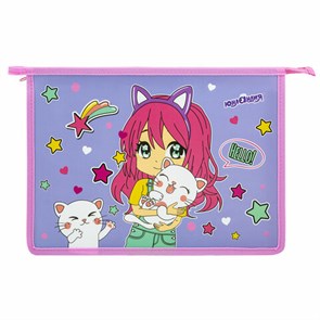 {{photo.Alt || photo.Description || 'Папка для тетрадей ЮНЛАНДИЯ А4, 1 отделение, пластик, на молнии, &quot;Anime hugs&quot;, 272138'}}