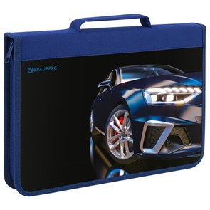 {{photo.Alt || photo.Description || 'Папка на молнии BRAUBERG А4 с ручкой, с органайзером, 1 отделение, &quot;Super car&quot;, 272219'}}