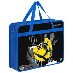 {{photo.Alt || photo.Description || 'Папка на молнии с ручками BRAUBERG А4, 1 отделение, пластик, 80 мм, &quot;Wild face&quot;, 272166'}}