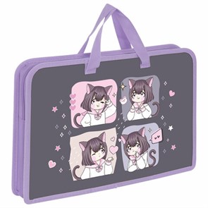 {{photo.Alt || photo.Description || 'Папка на молнии с ручками ЮНЛАНДИЯ А4, 1 отделение, пластик, ширина 45 мм, &quot;Anime dreamer&quot;, 273357'}}