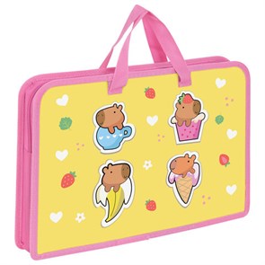 {{photo.Alt || photo.Description || 'Папка на молнии с ручками ЮНЛАНДИЯ А4, 1 отделение, пластик, ширина 45 мм, &quot;Capybaras&quot;, 272149'}}