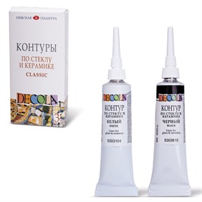 Контуры для работ по стеклу и керамике «Декола», НАБОР 3 цвета, туба по 18 мл, 5341375 190392