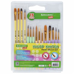 {{photo.Alt || photo.Description || 'Кисти НАБОР 15 шт. (ПОНИ – 9 шт., СИНТЕТИКА – 4 шт., ЩЕТИНА – 2 шт.) BRAUBERG KIDS, 201081'}}