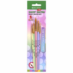 {{photo.Alt || photo.Description || 'Кисти СИНТЕТИКА набор 5 шт. (круглые № 1, 2, 3, 4, 5), блистер, BRAUBERG KIDS, 201076'}}