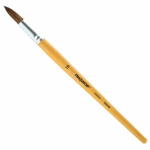 {{photo.Alt || photo.Description || 'Кисть ПИФАГОР, ПОНИ, круглая, № 10, деревянная лакированная ручка, колпачок, пакет с подвесом, 200839'}}