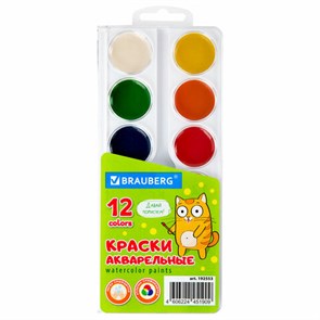 {{photo.Alt || photo.Description || 'Краски акварельные BRAUBERG 12 цветов &quot;Кот-Энтузиаст&quot;, медовые, круглые кюветы, 192553'}}