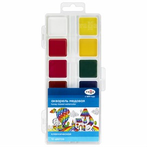 {{photo.Alt || photo.Description || 'Краски акварельные ГАММА &quot;Классическая&quot;, 12 цветов, медовая, пластиковый корпус, европодвес, 1009194'}}