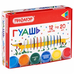 {{photo.Alt || photo.Description || 'Гуашь ПИФАГОР &quot;ВЕСЕЛАЯ ТАКСА&quot;, 12 цветов по 20 мл, 192379'}}