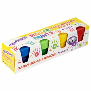 {{photo.Alt || photo.Description || 'Краски пальчиковые для малышей от 1 года, классические цвета, 4 по 35 мл, ЮНЛАНДИЯ, 192568'}}