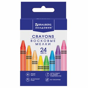 {{photo.Alt || photo.Description || 'Восковые мелки BRAUBERG &quot;АКАДЕМИЯ&quot;, НАБОР 24 цвета, 227285'}}