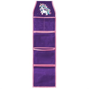 Кармашки-органайзер в шкафчик для детского сада BRAUBERG KIDS, крепление на липучке, наклейки-подсказки, 24х88 см, 