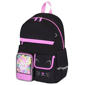 {{photo.Alt || photo.Description || 'Рюкзак BRAUBERG PASTEL с термонашивками в комплекте, &quot;Black kitty&quot;, черный, 40х29х14 см, 273128'}}