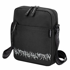 {{photo.Alt || photo.Description || 'Сумка на плечо HEIKKI COMPACT (ХЕЙКИ) с карманом, черная с принтом, 23х17х5 см, 272629'}}