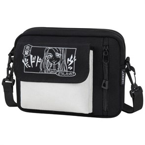 {{photo.Alt || photo.Description || 'Сумка на плечо HEIKKI SELFIE (ХЕЙКИ) два кармана, черная/белая с принтом, 17х22х6 см, 272635'}}