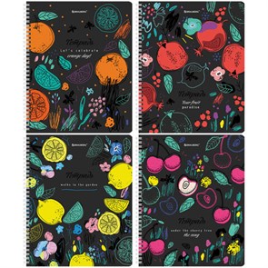 {{photo.Alt || photo.Description || 'Тетрадь А5 96 л. BRAUBERG, гребень, клетка, глянцевая ламинация, &quot;Bright Fruits&quot; (микс в спайке), 404420'}}