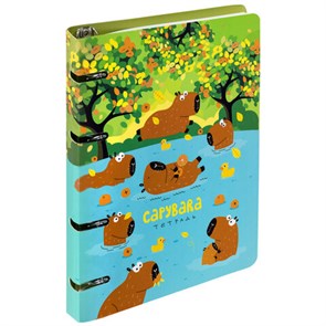 {{photo.Alt || photo.Description || 'Тетрадь на кольцах А5 160х212 мм, 120 листов, картон, выборочный лак, клетка, BRAUBERG, &quot;Капибары&quot;, 404731'}}