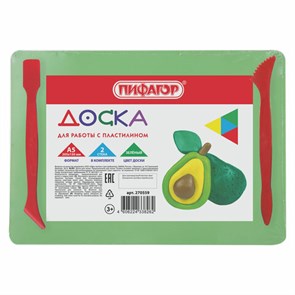 {{photo.Alt || photo.Description || 'Доска для лепки компактная с 2 стеками А5, 205х150 мм, зеленая, ПИФАГОР, 270559'}}