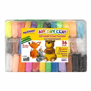 {{photo.Alt || photo.Description || 'Пластилин супер легкий воздушный 36 шт. (32 цвета +2 белых + 2 черных) 360 г, 3 стека, ЮНЛАНДИЯ, 105908'}}