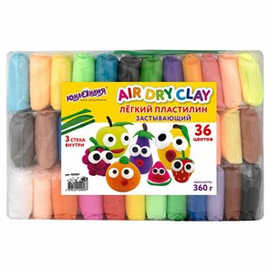 {{photo.Alt || photo.Description || 'Пластилин супер легкий воздушный застывающий 36 цветов, 360 г, 3 стека, ЮНЛАНДИЯ, 105907'}}