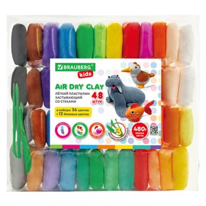 {{photo.Alt || photo.Description || 'Пластилин супер лёгкий воздушный застывающий 48 шт. (36 цветов + 12 базовых), 480 г, 3 стека, BRAUBERG KIDS, 106310'}}