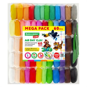 {{photo.Alt || photo.Description || 'Пластилин супер лёгкий воздушный застывающий 60 шт. (36 цветов + 2 х 12 базовых), 600 г, 3 стека, BRAUBERG KIDS, 106311'}}