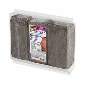 {{photo.Alt || photo.Description || 'Глина для лепки красная, 3 кг, вакуумированная, готовая, размачиваемая, BRAUBERG HOBBY, 665360'}}