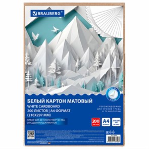 {{photo.Alt || photo.Description || 'Картон белый А4 немелованный, 200 листов, в коробе, BRAUBERG, 210х297 мм, 116633'}}