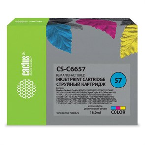 Картридж струйный CACTUS (CS-C6657) для HP Deskjet 5150/5550/5600/5850, цветной 362817