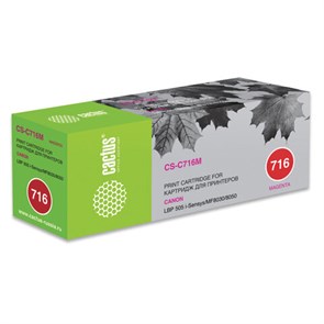 {{photo.Alt || photo.Description || 'Картридж лазерный CACTUS (CS-C716M) для CANON LBP-5050, пурпурный, ресурс 1500 стр.'}}