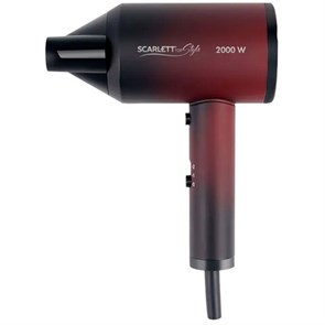 {{photo.Alt || photo.Description || 'Фен SCARLETT SC-HD70I38, 2000 Вт, 2 скорости, 3 температурных режима, ионизация, черный/бордовый'}}