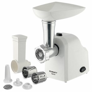 {{photo.Alt || photo.Description || 'Мясорубка SCARLETT SC-MG45M20, 1800 Вт, производительность 2 кг/мин, 4 насадки, реверс, пластик, белая'}}