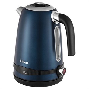 {{photo.Alt || photo.Description || 'Чайник KITFORT КТ-6121-3, 1,7 л, 2200 Вт, закрытый нагревательный элемент, LED-дисплей, ТЕРМОРЕГУЛЯТОР, сталь, синий'}}