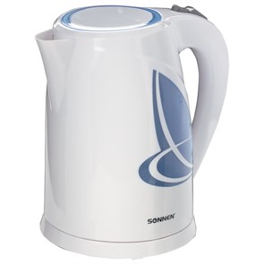 {{photo.Alt || photo.Description || 'Чайник SONNEN KT-1767, 1,8 л, 2200 Вт, закрытый нагревательный элемент, пластик, белый/синий, 453416'}}