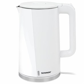 {{photo.Alt || photo.Description || 'Чайник электрический с двойными стенками SONNEN KT-8718W, 1,7 л, 2200 Вт, белый, 454685'}}