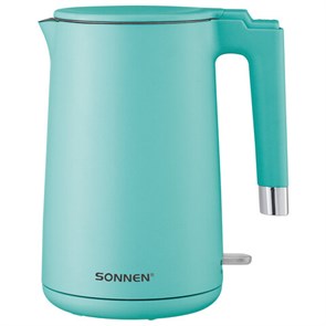 {{photo.Alt || photo.Description || 'Чайник электрический с двойными стенками SONNEN KT-8719M, 1,5 л, 2200 Вт, мятный, 454694'}}