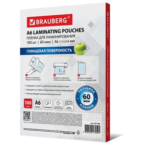 {{photo.Alt || photo.Description || 'Пленки-заготовки для ламинирования МАЛОГО ФОРМАТА, А6, КОМПЛЕКТ 100 шт., 60 мкм, BRAUBERG, 531784'}}