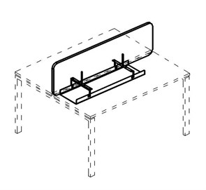 Экран настольный фронтальный для стола 140 тканевый с кабель-каналом 206611