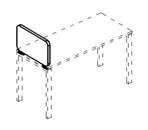 Экран настольный боковой тканевый мягкий с кронштейнами 205614