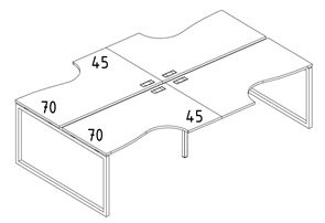 Рабочая станция столы (4х120) Классика опоры QUATTRO 204501
